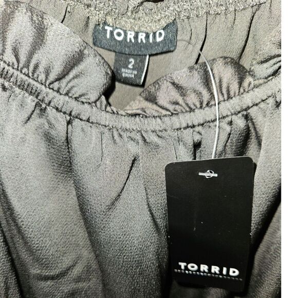 NEW Torrid Plus Size Peplum Satin Square Neck Crop Cami In Dark Silver. - Picture 7 of 15